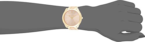 Michael Kors Watch for Women Slim Runway, Three Hand Movement, 42 mm Gold Stainless Steel Case with a Stainless Steel Strap, MK3493