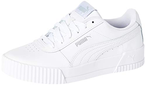 PUMA Women's Carina L Sneaker, White White White Silver, 6 UK