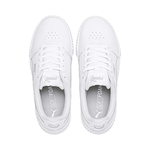 PUMA Women's Carina L Sneaker, White White White Silver, 6 UK