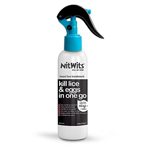 NitWits All-In-One Head Lice Treatment Spray, Kills Nits & Eggs, Includes Lice Spray 120ml & Nit Comb ,120 ml (Pack of 1)