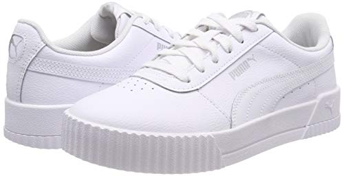 PUMA Women's Carina L Sneaker, White White White Silver, 6 UK