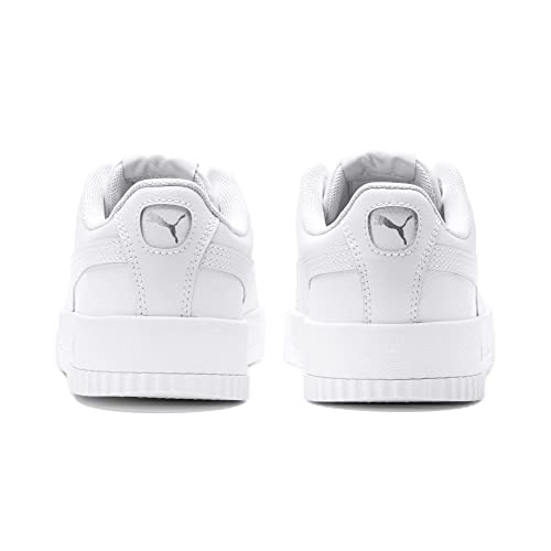 PUMA Women's Carina L Sneaker, White White White Silver, 6 UK