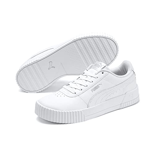 PUMA Women's Carina L Sneaker, White White White Silver, 6 UK