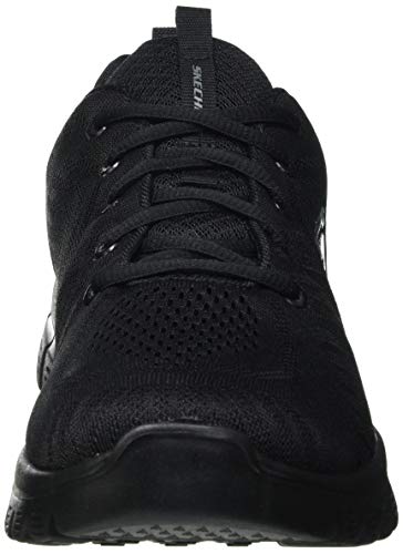 Skechers Women's 12615 GRACEFUL GET CONNECTED Sneaker, Black Mesh / Trim, 7 UK