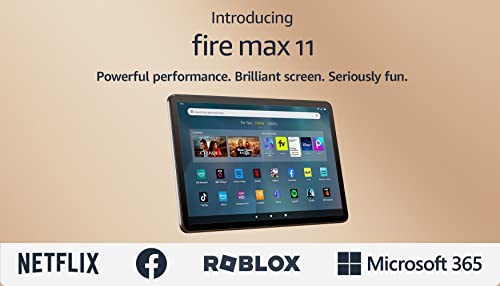 Introducing Amazon Fire Max 11 tablet, our most powerful tablet yet, vivid 11" display, octa-core processor, 4 GB RAM, 14-hr battery life, 64 GB, Grey, with Ads