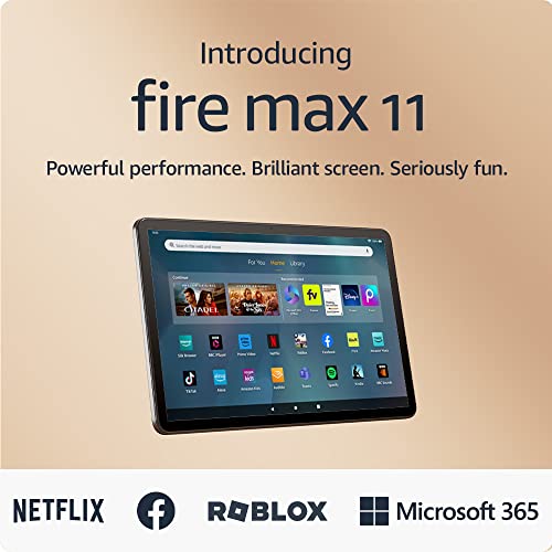 Introducing Amazon Fire Max 11 tablet, our most powerful tablet yet, vivid 11" display, octa-core processor, 4 GB RAM, 14-hr battery life, 64 GB, Grey, with Ads