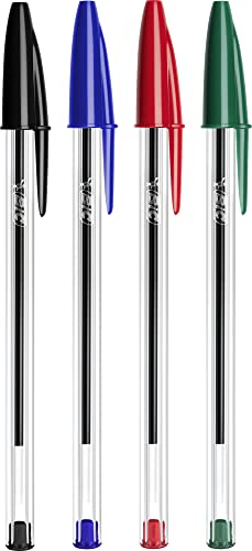 Bic Cristal Original Ballpoint Pens, Smudge-free with Medium Point (1.0 mm), Black, Ideal for Office and School, Pack of 10