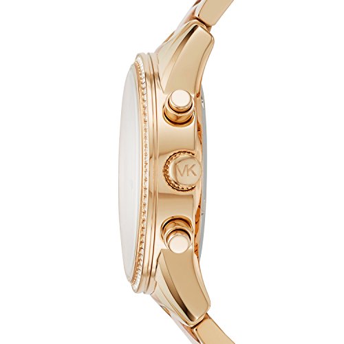 Michael Kors Watch for Women Ritz, Quartz Chronograph Movement, 37 mm Gold Stainless Steel Case with a Stainless Steel Strap, MK6475