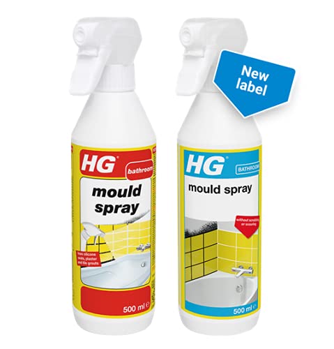 HG Mould Spray, Effective Mould Spray & Mildew Cleaner, Removes Mouldy Stains From Walls, Tiles, Silicone Seals & More - 500ml (186050106)