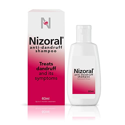 Nizoral Anti-dandruff Shampoo 60ml, clinically proven Treatment for dandruff flare ups, relieve itching, helps remove flakes and soothe inflammation, contains ketoconazole