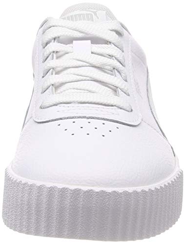 PUMA Women's Carina L Sneaker, White White White Silver, 6 UK