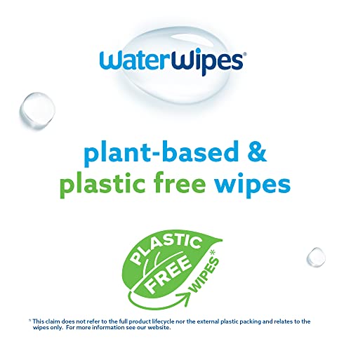 WaterWipes Original Plastic Free Baby Wipes, 720 Count (12 packs), 99.9% Water Based Wet Wipes & Unscented for Sensitive Skin