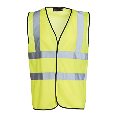 Blackrock Hi Vis Yellow Sleeveless Vest Waistcoat, Men's and Women's Lightweight and Comfortable, Reflective High Visibility Safety Wear, Fully EN Certified - Medium