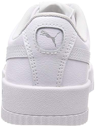 PUMA Women's Carina L Sneaker, White White White Silver, 6 UK