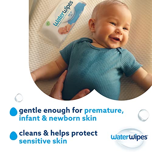 WaterWipes Original Plastic Free Baby Wipes, 720 Count (12 packs), 99.9% Water Based Wet Wipes & Unscented for Sensitive Skin