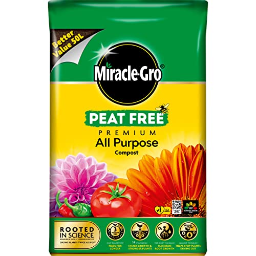 Miracle-Gro PEAT FREE Premium All Purpose Compost, 50 Litres