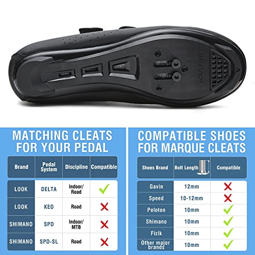 Mens Cycling Shoes Womens, Mountain Road Bikes Shoes Compatible with Shimano SPD & Look Delta, Compatible with Peloton Bike Shoes All Black Size UK 10