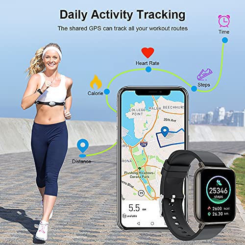 Smart Watch 2021, Fitness Tracker 1.69" Touch Screen Heart Rate Sleep Monitor, IP68 Waterproof Fitness Watch Smartwatch, 24 Modes, Pedometer Activity Trackers Smart Watch for Men Women for Android iOS