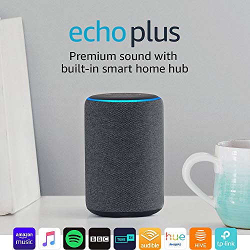 Echo Plus (2nd Gen) – Premium sound with a built-in smart home hub - Charcoal fabric