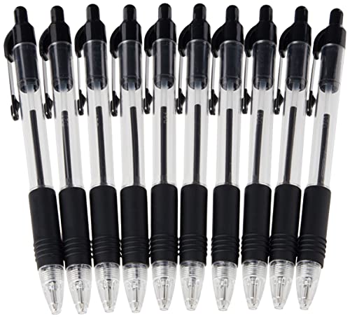 ZEBRA Pen Z Grip Black Pens Ballpoint, Smooth & Funky ZEBRA Pens With Pocket Clip, Retractable Black Ink Ballpoint Pens, Reliable Black Biro Pens Multipack For Everyday Use - Zebra Design, 10pk