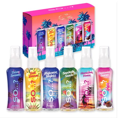 So…? Escapes Grande Womens Gift Set, Body Mist Fragrance Spray (6x50ml)