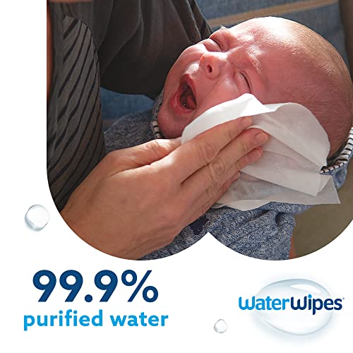 WaterWipes Original Plastic Free Baby Wipes, 720 Count (12 packs), 99.9% Water Based Wet Wipes & Unscented for Sensitive Skin