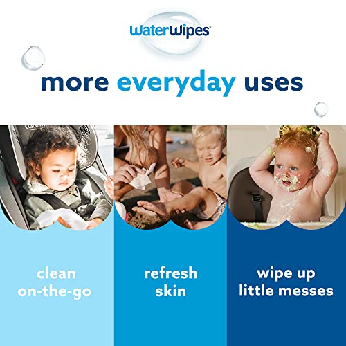 WaterWipes Original Plastic Free Baby Wipes, 720 Count (12 packs), 99.9% Water Based Wet Wipes & Unscented for Sensitive Skin