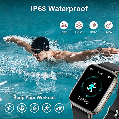 Smart Watch 2021, Fitness Tracker 1.69" Touch Screen Heart Rate Sleep Monitor, IP68 Waterproof Fitness Watch Smartwatch, 24 Modes, Pedometer Activity Trackers Smart Watch for Men Women for Android iOS