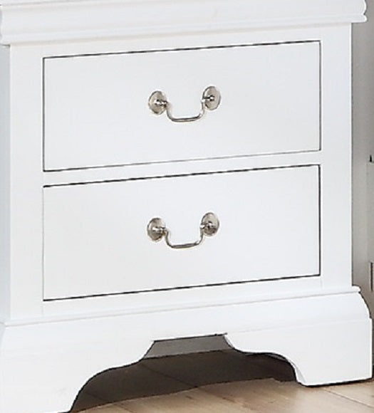 Modern Bedroom Nightstand White Color Drawers Bed Side Table Plywood