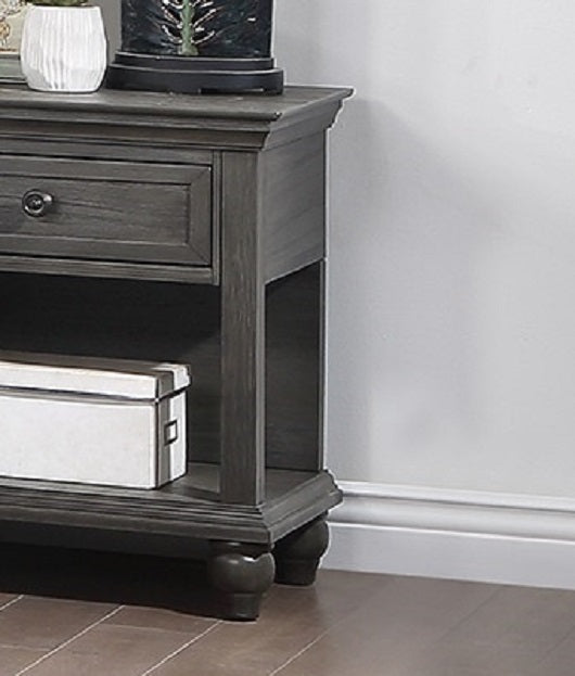 Unique Natural Finish Transitional Wooden Nightstand Bedside Table 1x Drawer and Shelf Storage bedroom Furniture